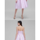 Australia-Cocktail-Party-Dress-Blushing-Pink-A-line-Strapless-Short-Knee-length-Lace