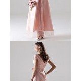 Bridesmaid-Dresses---Ankle-length-Organza-Bridesmaid-Dress-A-line-V-neck-Plus-Size-Petite-with-Bow-Sash-Ribbon