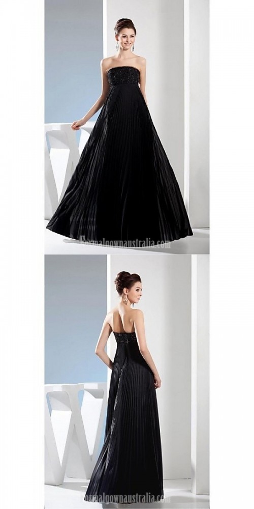 Australia Formal Dress Evening Gowns Black A-line Strapless Long Floor-length Satin Chiffon
https://www.formalgownaustralia.com/