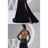 Australia-Formal-Evening-Dress-Black-Petite-A-line-Square-Long-Floor-length-Satin-Tulle